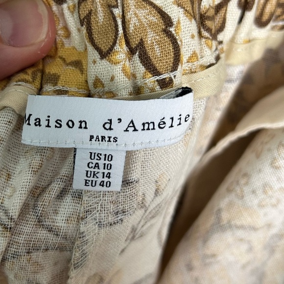 Madison D Amelie 10 Linen High Waist Shorts Feminine Summer Floral Vacation - Picture 10 of 13